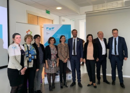 L'équipe de l'IMT et le président de Montpellier Méditerranée Agglométation