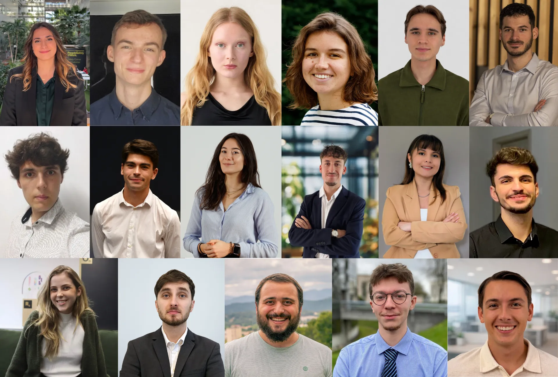 Collage photo des portraits des candidates et candidats