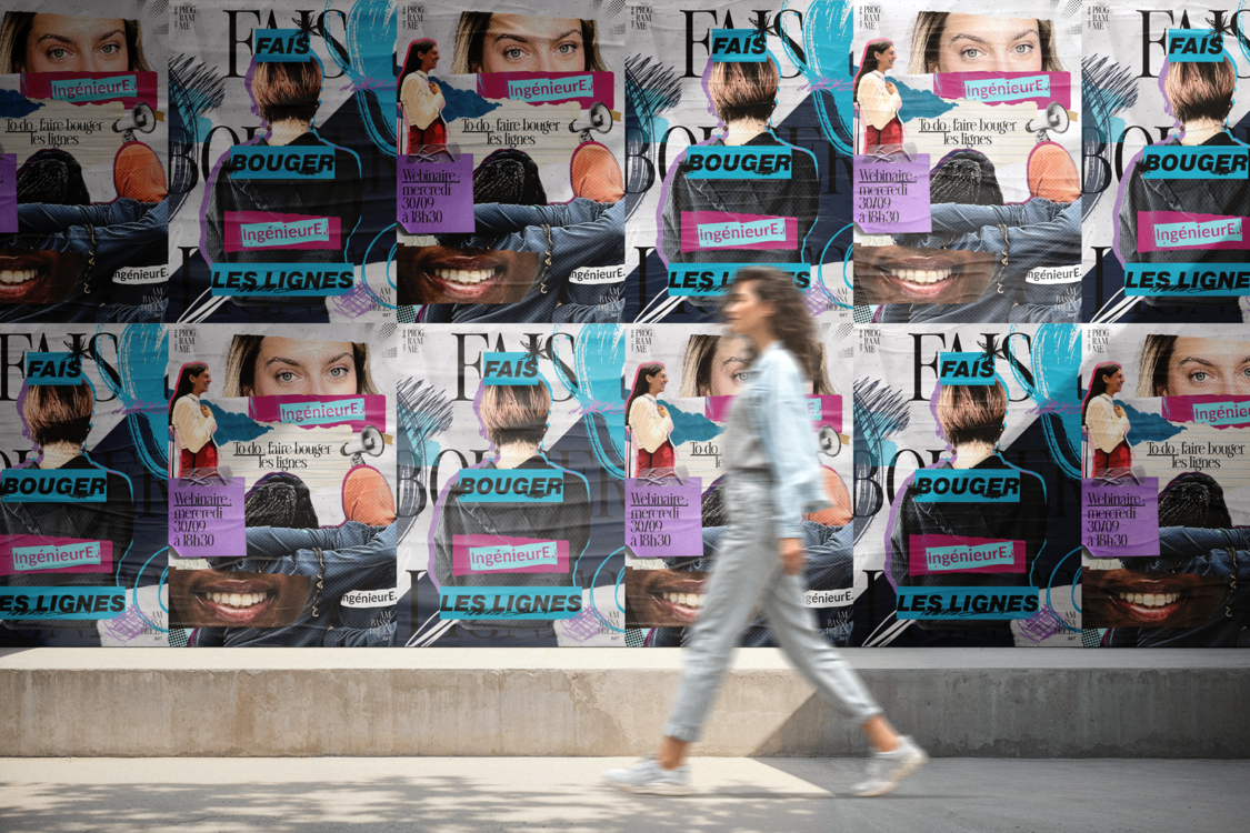 Mur d'affiches du programme Ambassadrices